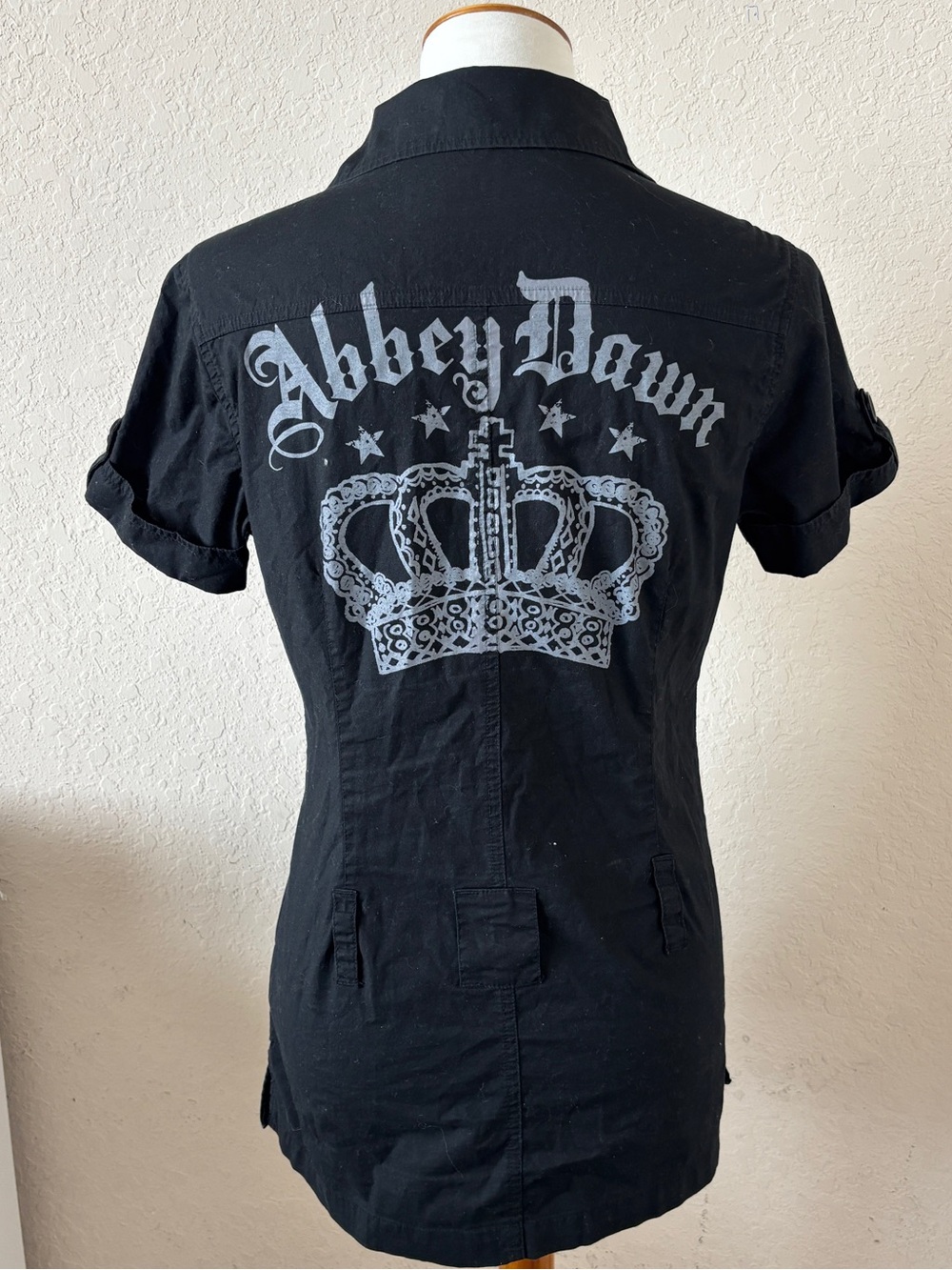 Abbey Dawn by Avril Lavigne Y2K Rare Black Button Up Shirt Grunge Punk Large